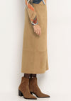 Bianca Kina Faux Suede A-Line Skirt, Brown