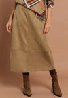 Bianca Kina Faux Suede A-Line Skirt, Brown