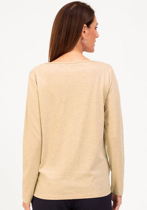 Bianca Dami Animal Print Top, Beige