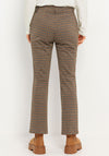 Bianca Houndtooth Straight Leg Trousers, Brown