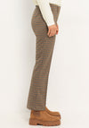 Bianca Houndtooth Straight Leg Trousers, Brown