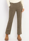Bianca Houndtooth Straight Leg Trousers, Brown