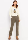 Bianca Houndtooth Straight Leg Trousers, Brown