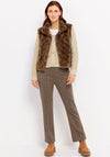 Bianca Houndtooth Straight Leg Trousers, Brown
