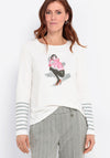 Bianca Fashionista Graphic Long Sleeve Top, White