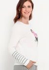 Bianca Fashionista Graphic Long Sleeve Top, White