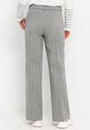 Bianca Houndstooth Wide Leg Pull on Trousers, Grey