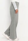 Bianca Houndstooth Wide Leg Pull on Trousers, Grey