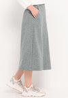Bianca Jersey Knit Aline Midi Skirt, Grey