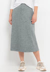Bianca Jersey Knit Aline Midi Skirt, Grey