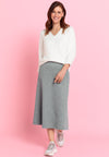 Bianca Jersey Knit Aline Midi Skirt, Grey