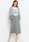 Bianca Jersey Knit Aline Midi Skirt, Grey