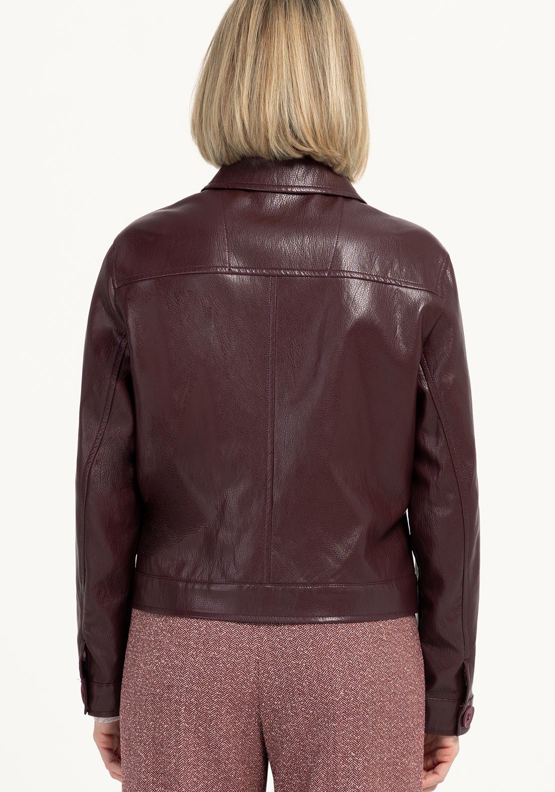 Bianca Peggy Faux Leather Jacket, Wine
