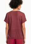 Bianca Floral Print Contrast Knit Top, Wine