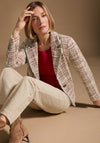 Bianca Lousia Tweed Style Blazer, Cream Multi