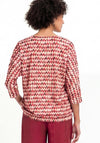 Bianca Wally Printed Elastic Trim Top, Wine