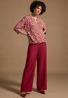 Bianca Wally Printed Elastic Trim Top, Wine