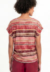 Bianca Julie Striped Side Tie T-Shirt, Pink