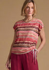 Bianca Julie Striped Side Tie T-Shirt, Pink