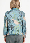 Bianca Graphic Print Neck Tie Blouse, Blue