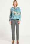 Bianca Graphic Print Neck Tie Blouse, Blue
