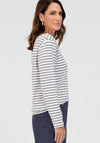 Bianca Striped Long Sleeved Top, Navy