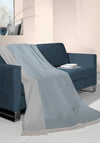 BIEDERLACK THROW PLAIN BLUE