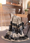 Biederlack Wohndeck Winter Braid 150x200cm Throw, Black & Beige