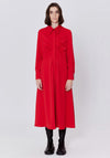 Birelin Ruched Bodice A-line Midi Dress, Red