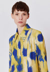 Birelin Ink Dye Knee Length Shirt Dress, Yellow & Blue