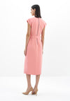 Birélin Sleeveless with Button Belt Detail Midi Dress, Apricot
