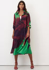 Bize Printed Midi Shirt Dress, Purple Multi