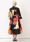 Bize Balloon Print A-Line Dress, Black Multi