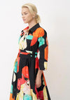 Bize Balloon Print A-Line Dress, Black Multi