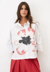 Bize Shirt with Large Flower Print, White