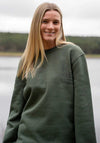 Bleubird Alpine Crew Neck Sweatshirt, Forest Green