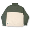 Bleubird Bracken Quarter Zip Sweatshirt, Green & Beige
