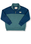 Bleubird Bracken Quarter Zip Sweatshirt, Navy & Teal