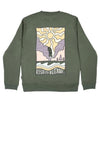 Bleubird Canyon Crew Neck Sweatshirt, Moss Green