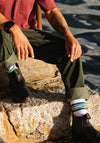 Bleubird Crew Socks, Blue & Green