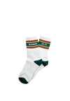 Bleubird Crew Socks, Rust & Green