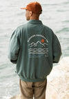 Bleubird Dawn Button Sweatshirt, Willow Green
