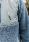 Bleubird Polar Hybrid Quarter Zip Hooded Fleece, Blue & Green