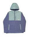 Bleubird Polar Hybrid Quarter Zip Hooded Fleece, Blue & Green
