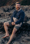 Bleubird Sierra Half Button Fleece, Navy & Taupe