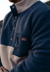 Bleubird Sierra Half Button Fleece, Navy & Taupe