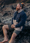 Bleubird Sierra Half Button Fleece, Navy & Taupe