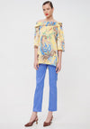 Camelot Floral Paisley Off-Shoulder Top, Yellow