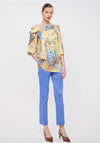 Camelot Floral Paisley Off-Shoulder Top, Yellow