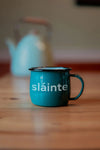 BORN & BRED Sláinte Enamel Mug, Green